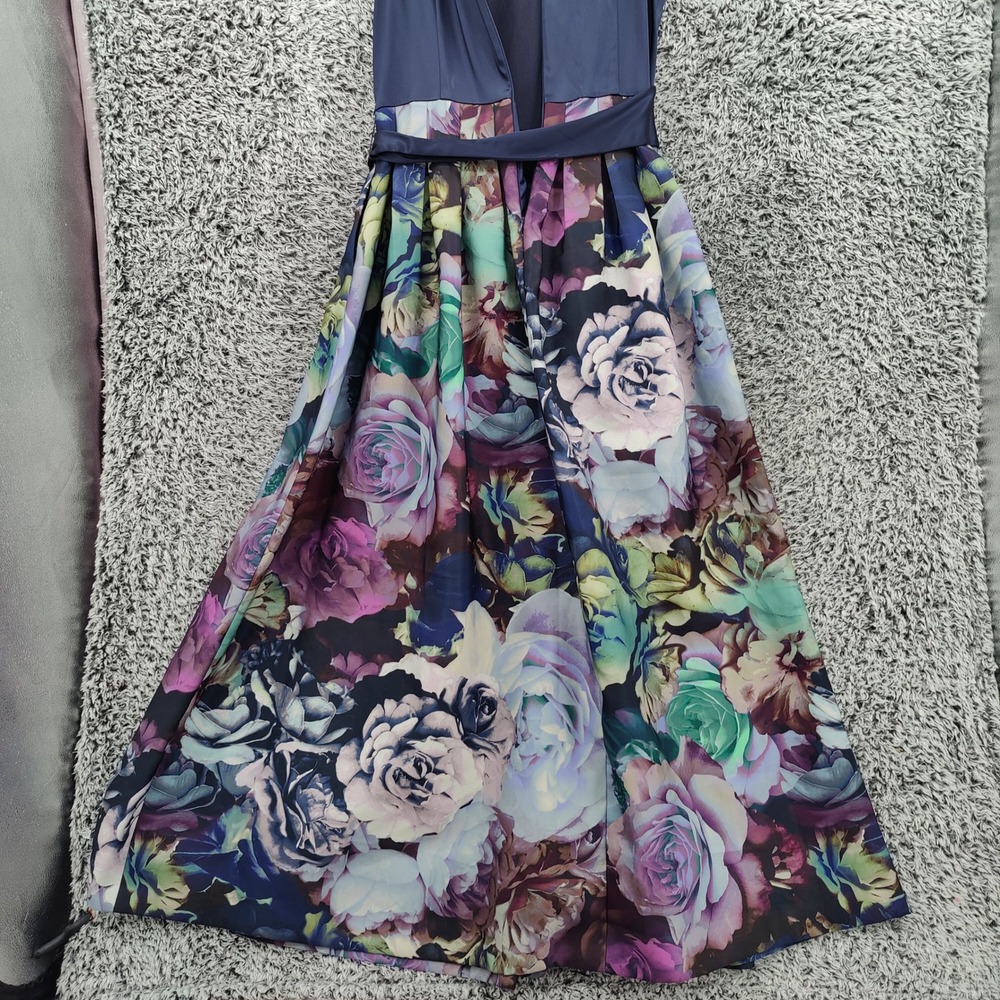 Tahari Womens Floral Elegant Regency Romantic Maxi Dress 12 Formal Evening Gown - Picture 10 of 16